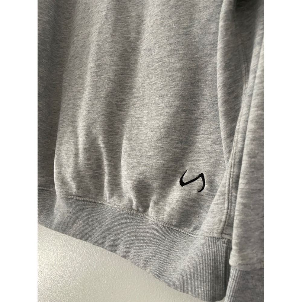 TLF Mens Heather Grey Pullover Hoodie Athleisure Sweatshirt Logo Patch - Picture 7 of 11